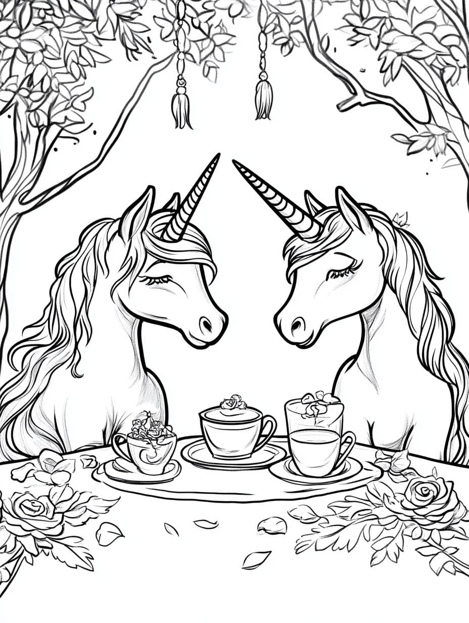 Coloriage Licorne Couple