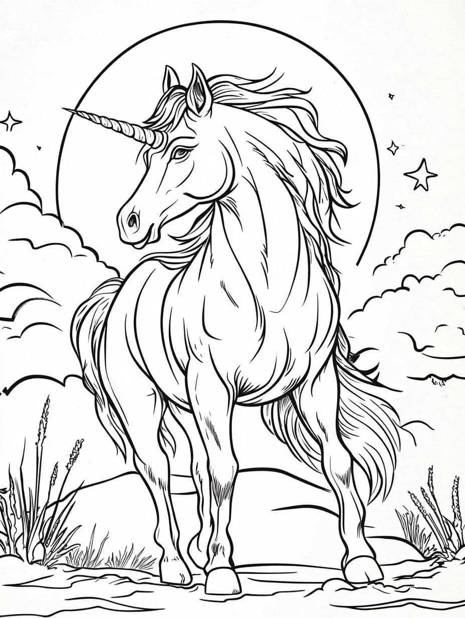 Coloriage Licorne Magnifique