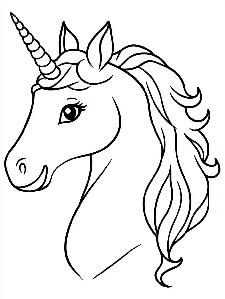 Coloriage Licorne Simple