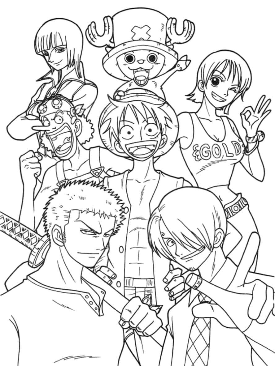 Coloriage Luffy Et Ses Amis