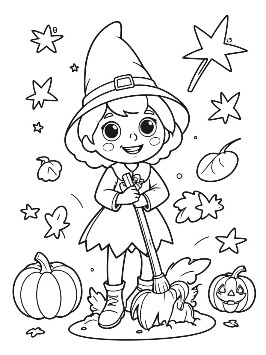 Coloriage Magique Halloween Art Simple