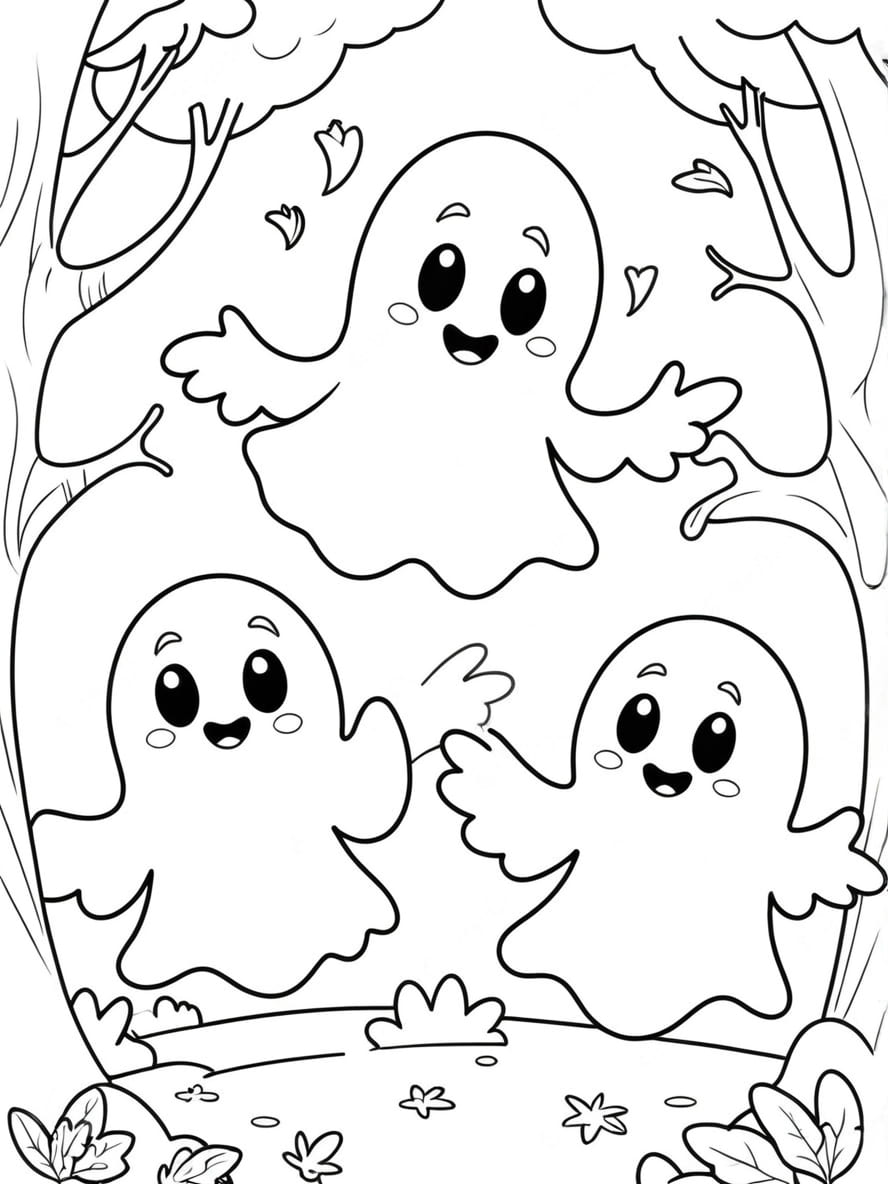 Coloriage Magique Halloween Et Ses Amis Hantes