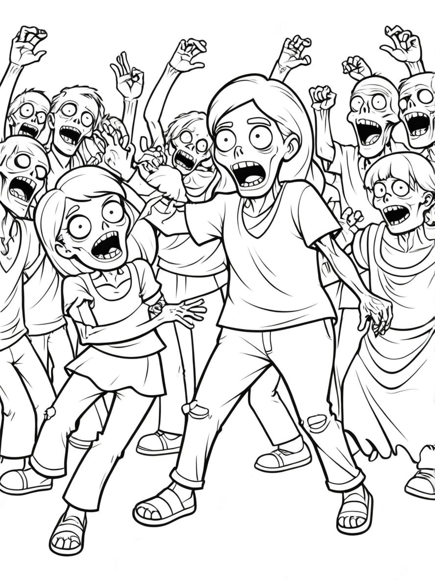 Coloriage Magique Halloween Zombie