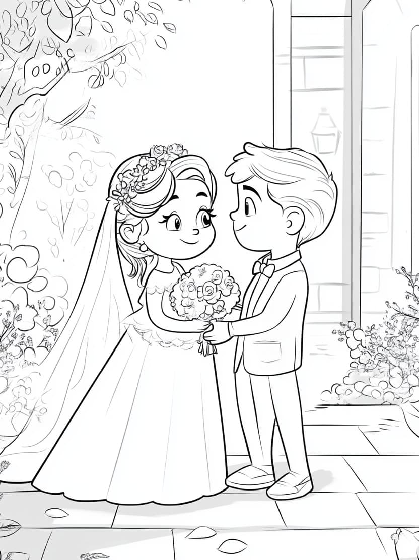 Coloriage Mariage A Imprimer Gratuit