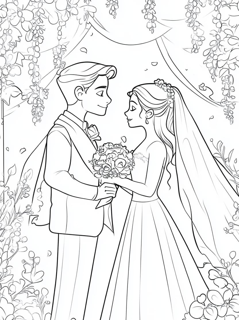 Coloriage Mariage A Imprimer Pour Enfant