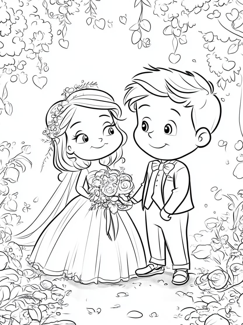 Coloriage Mariage Gratuit Artistique