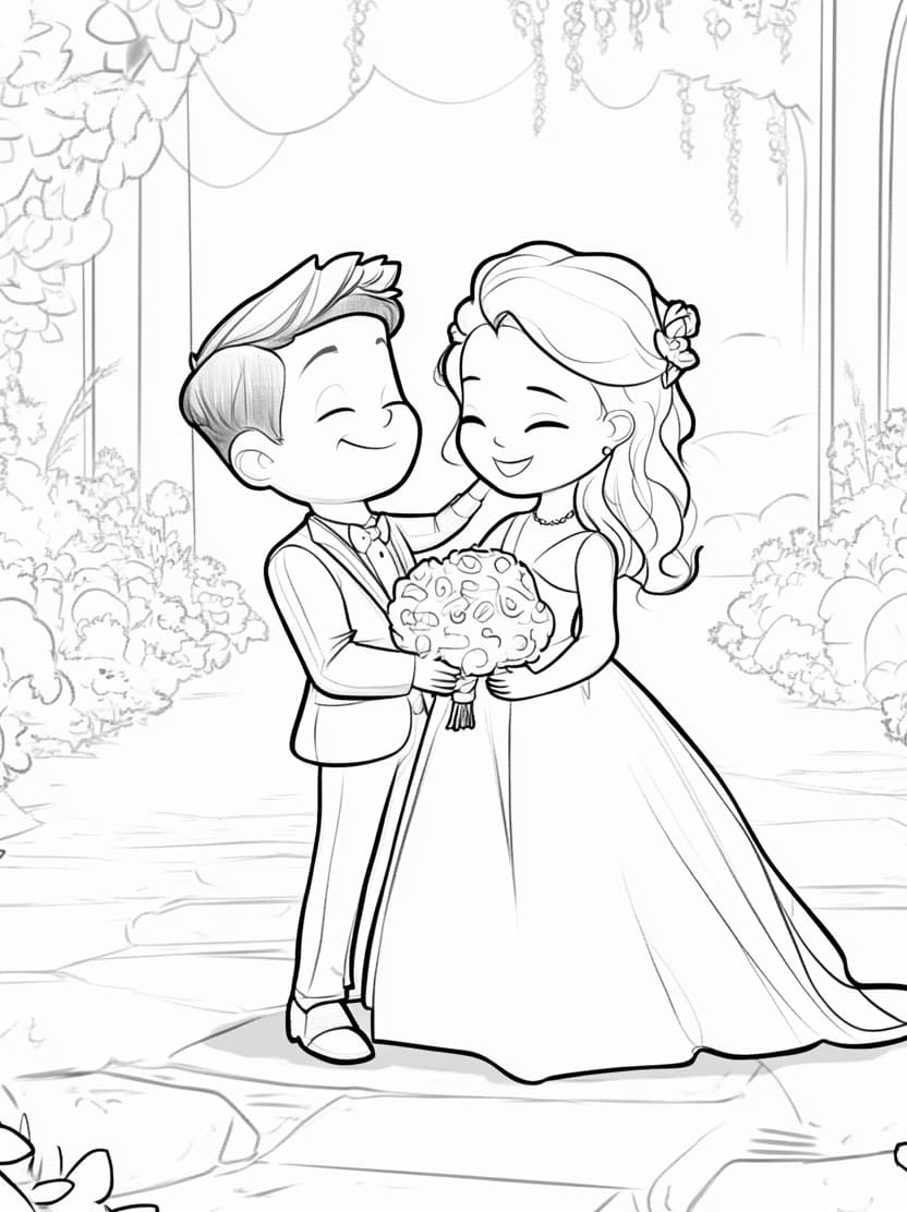 Coloriage Mariage Gratuit Pour Enfant