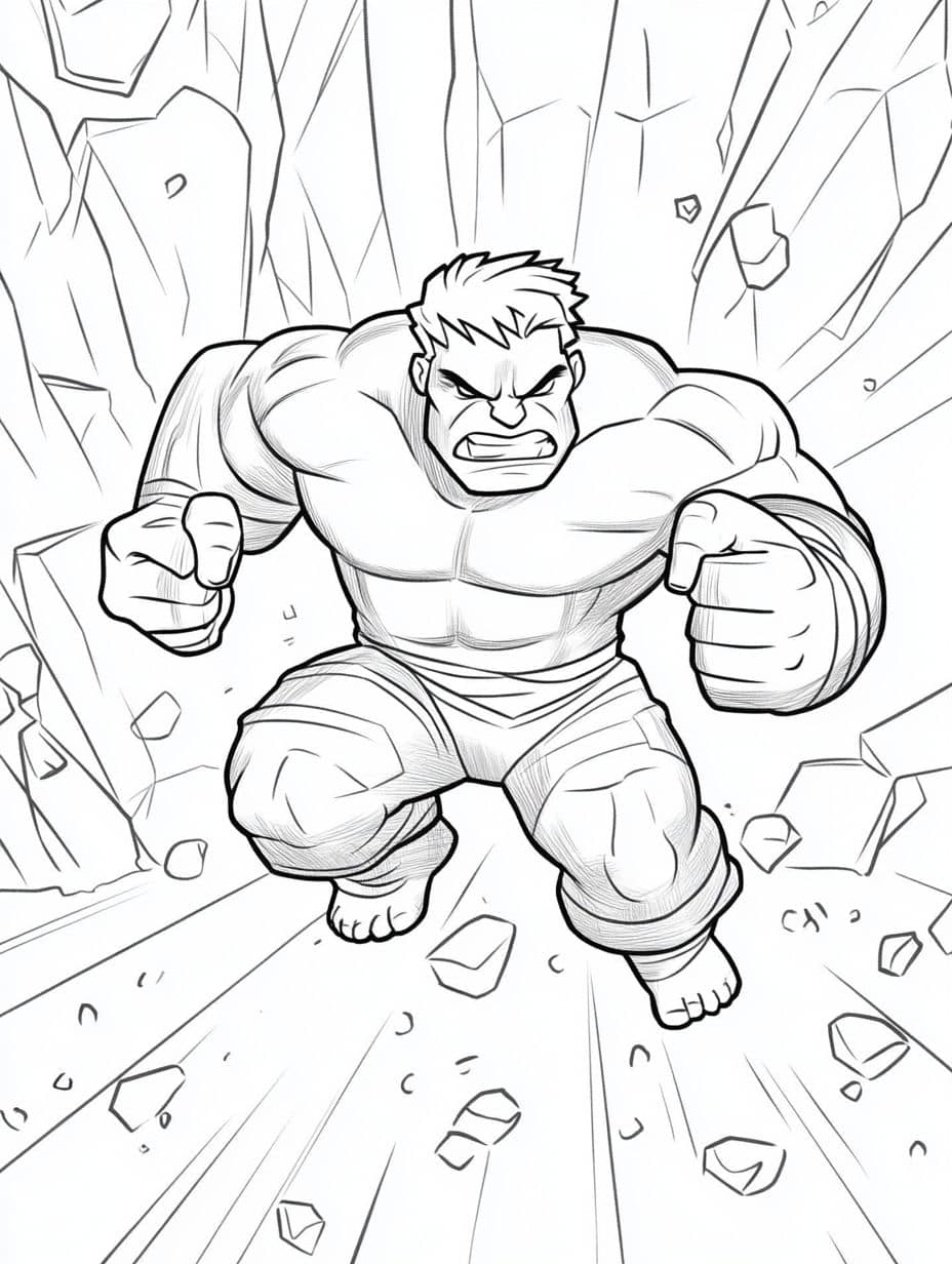 Coloriage Marvel Hulk En Combat