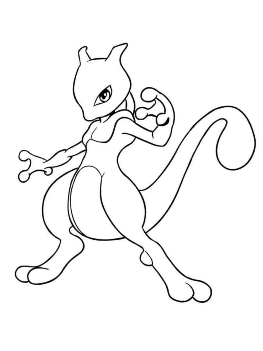 Coloriage Mewto Des Pokemon Les Plus Puissants