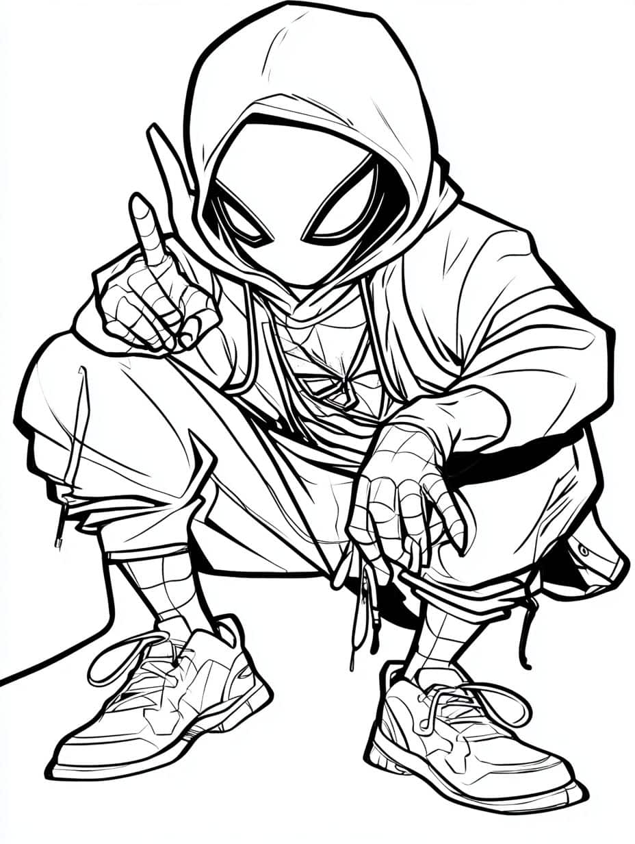 Coloriage Miles Morales En Masque