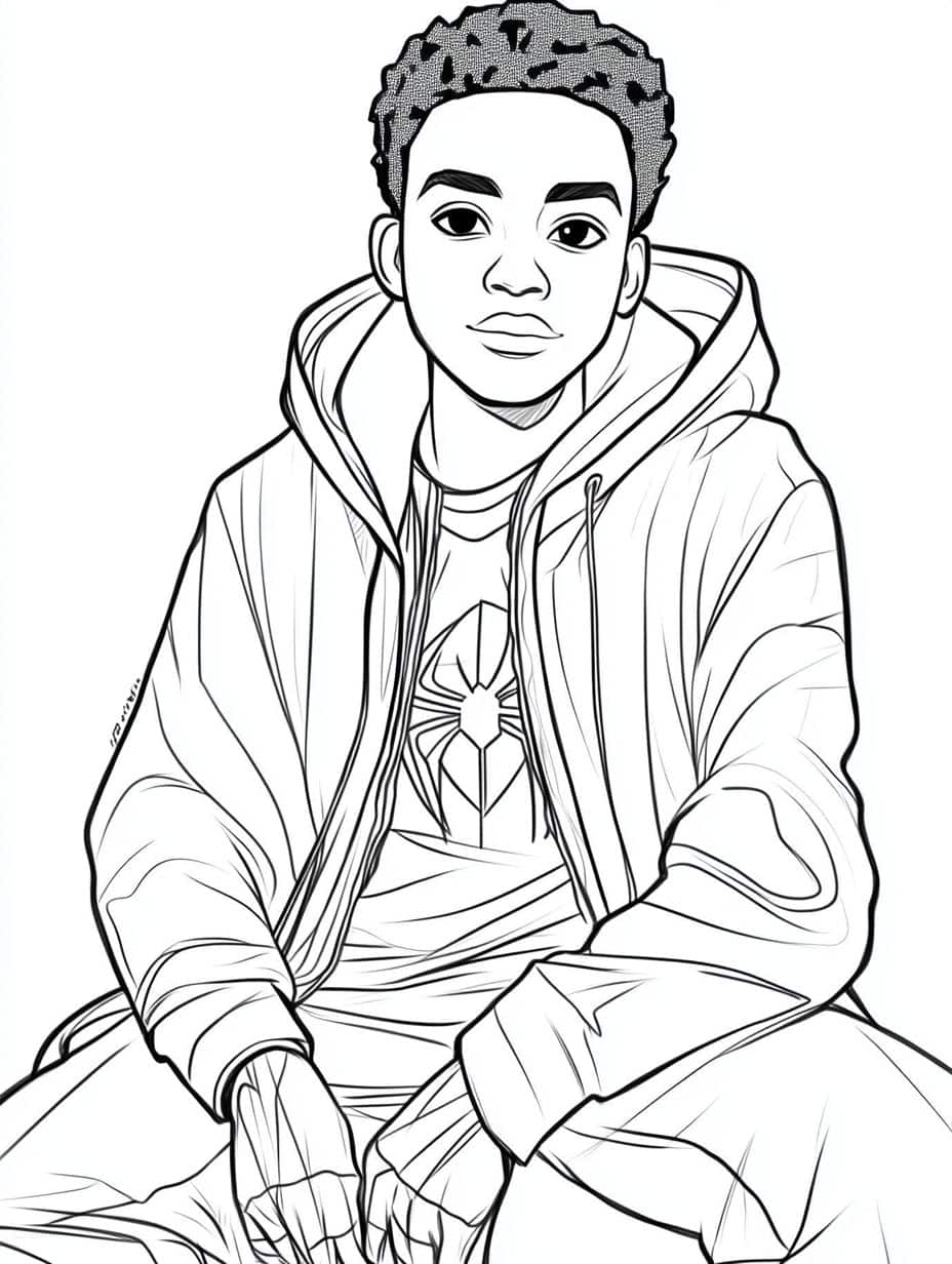 Coloriage Miles Morales Gratuit Pour Enfant