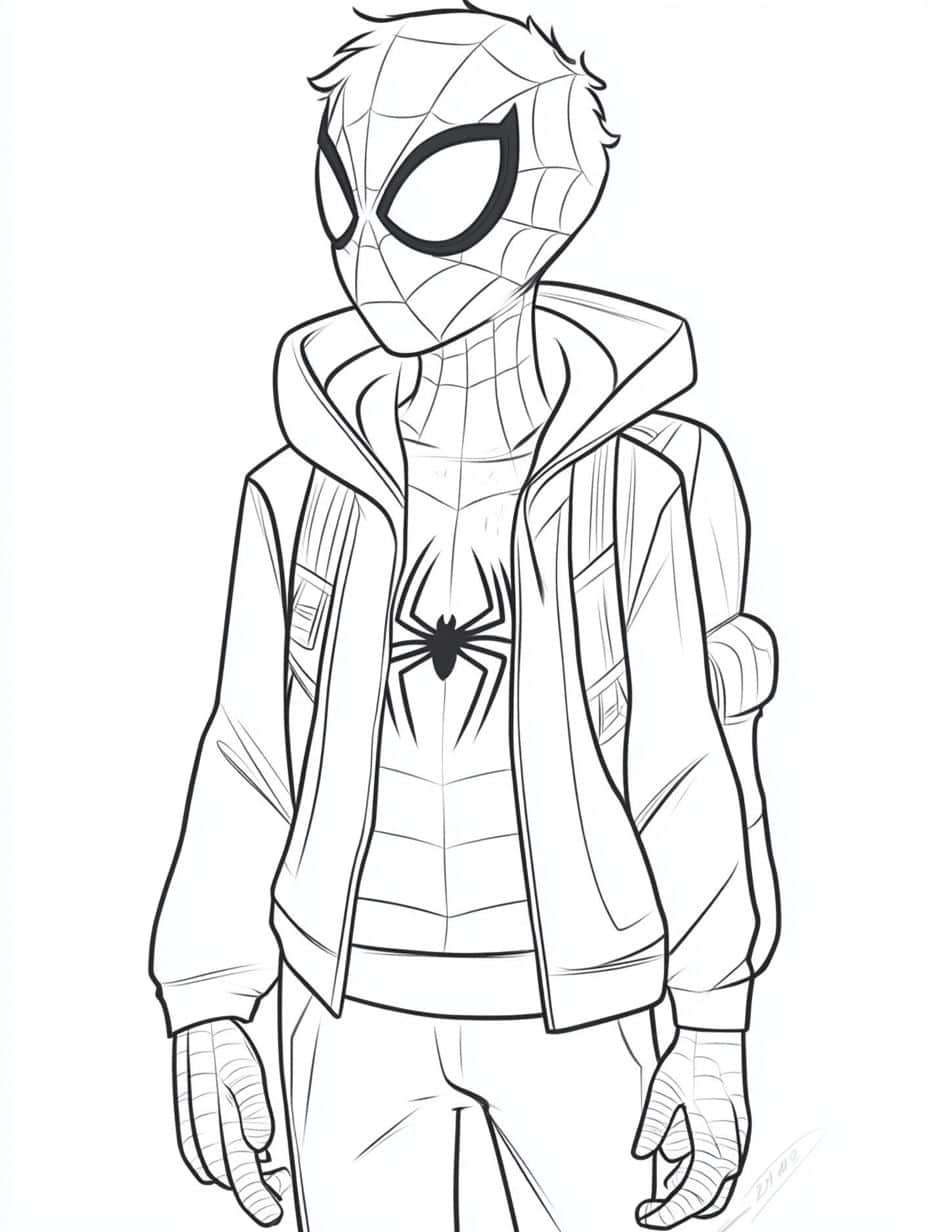 Coloriage Miles Morales Puissant