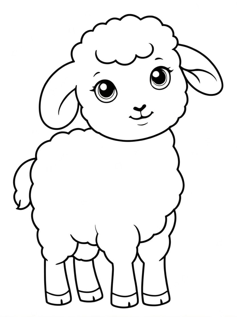 Coloriage Mouton Chibi