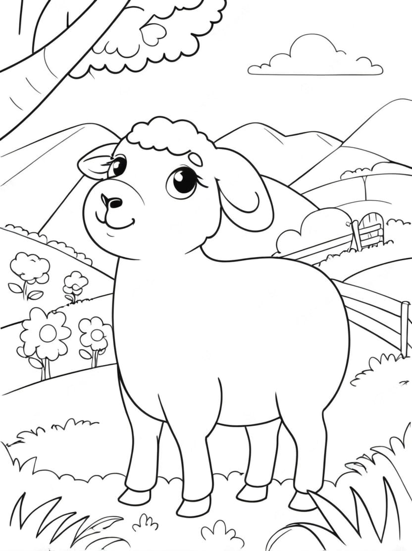 Coloriage Mouton Dans La Foret