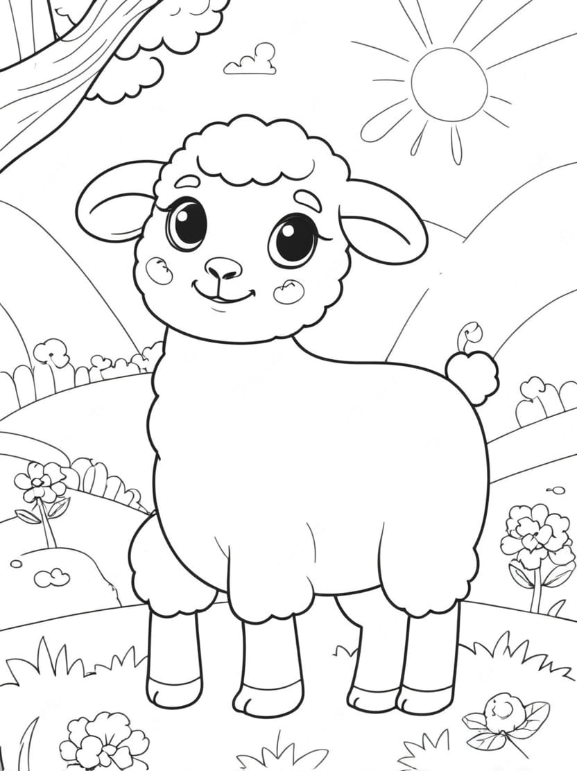 Coloriage Mouton Et Soleil A Imprimer