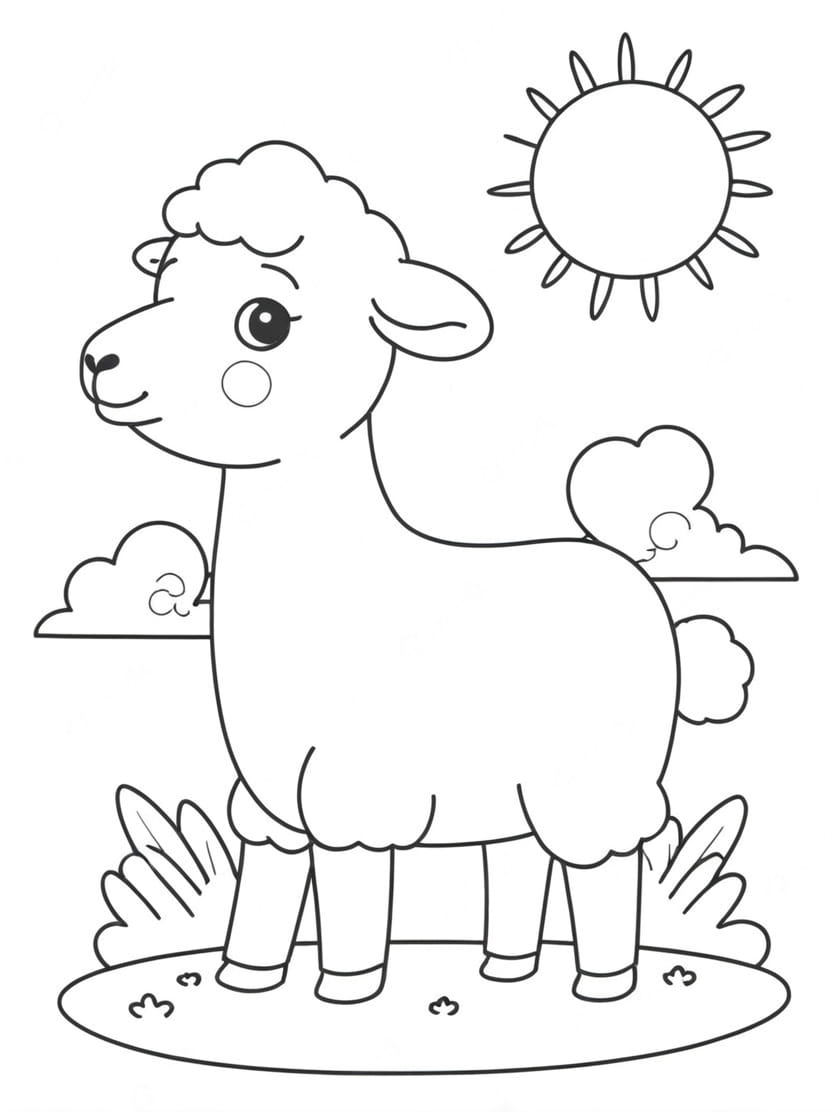 Coloriage Mouton Soleil