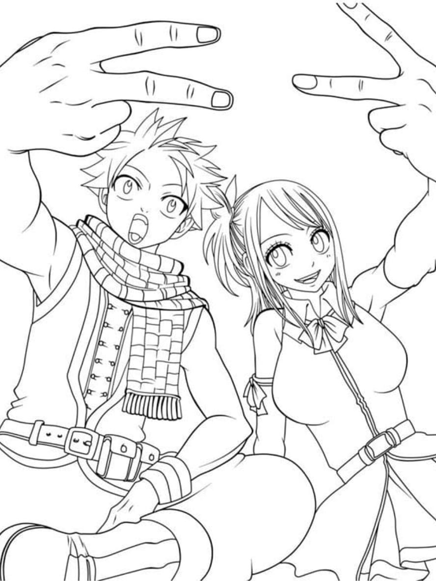 Coloriage Natsu Et Lucy