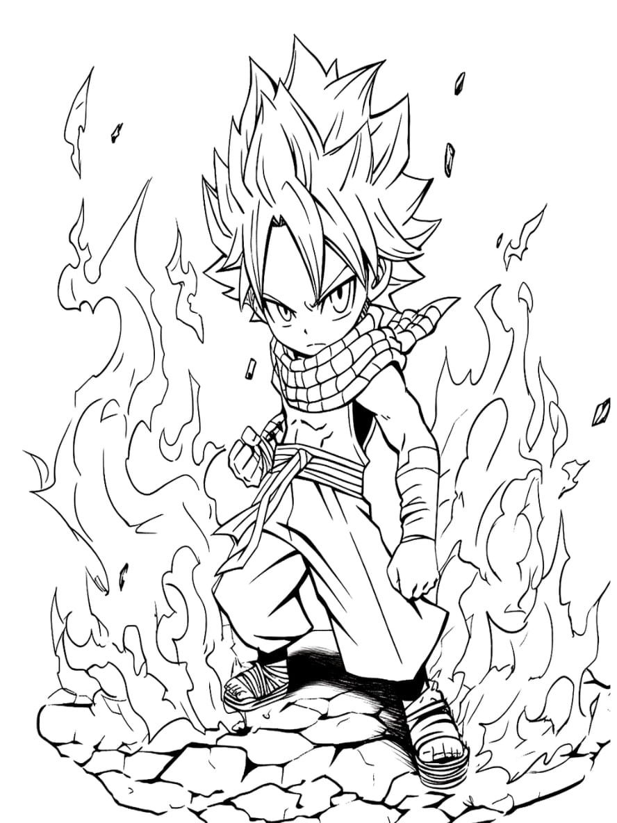 Coloriage Natsu Fairy Tail