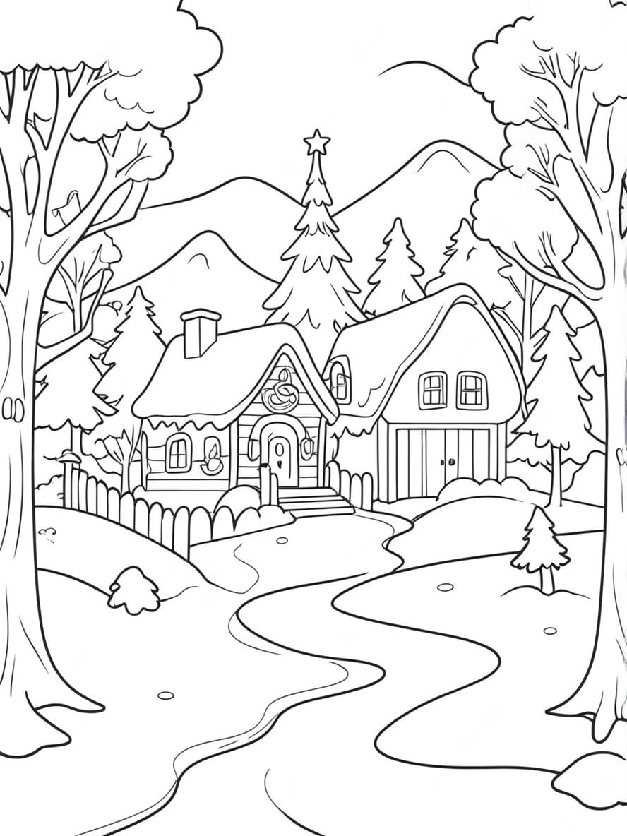 Coloriage Nature Du Pays Des Merveilles D Hiver