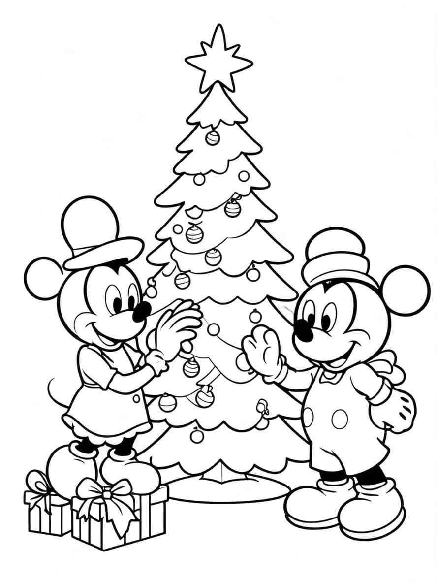 Coloriage Noel Disney Mickey