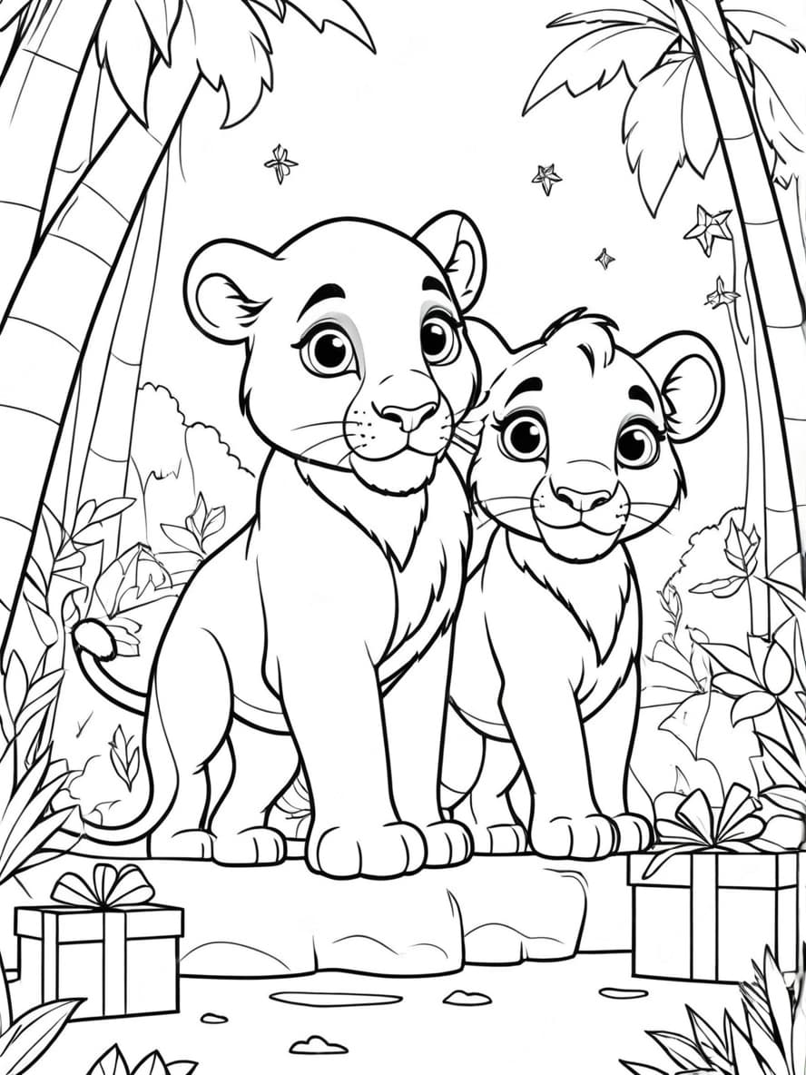 Coloriage Noel Disney Simba