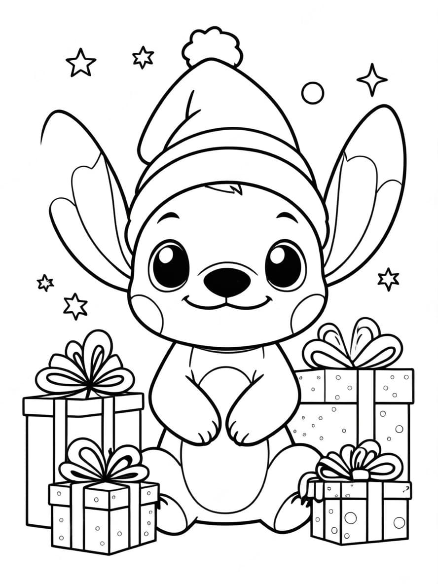 Coloriage Noel Disney Stitch