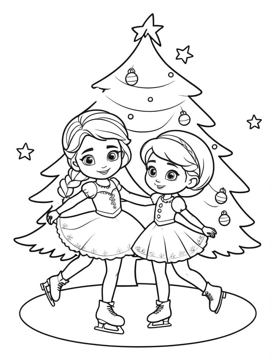 Coloriage Noel Disney Avec Amis Gratuit