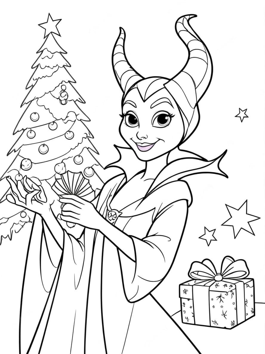 Coloriage Noel Disney Belle Sorciere Gratuit