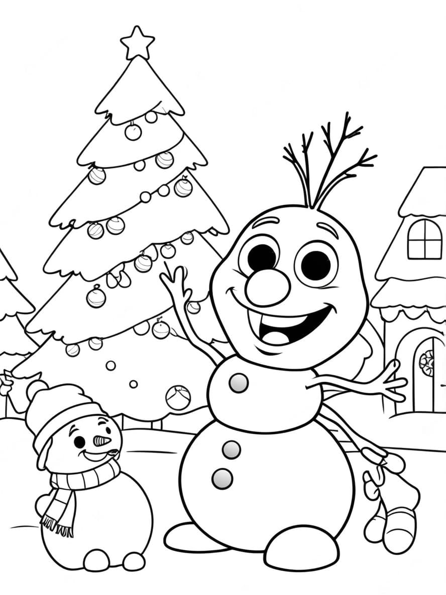 Coloriage Noel Disney Bonhomme De Neige Frozen