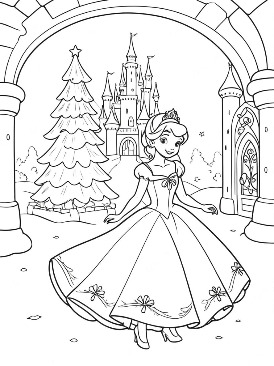 Coloriage Noel Disney Princesse Enfants