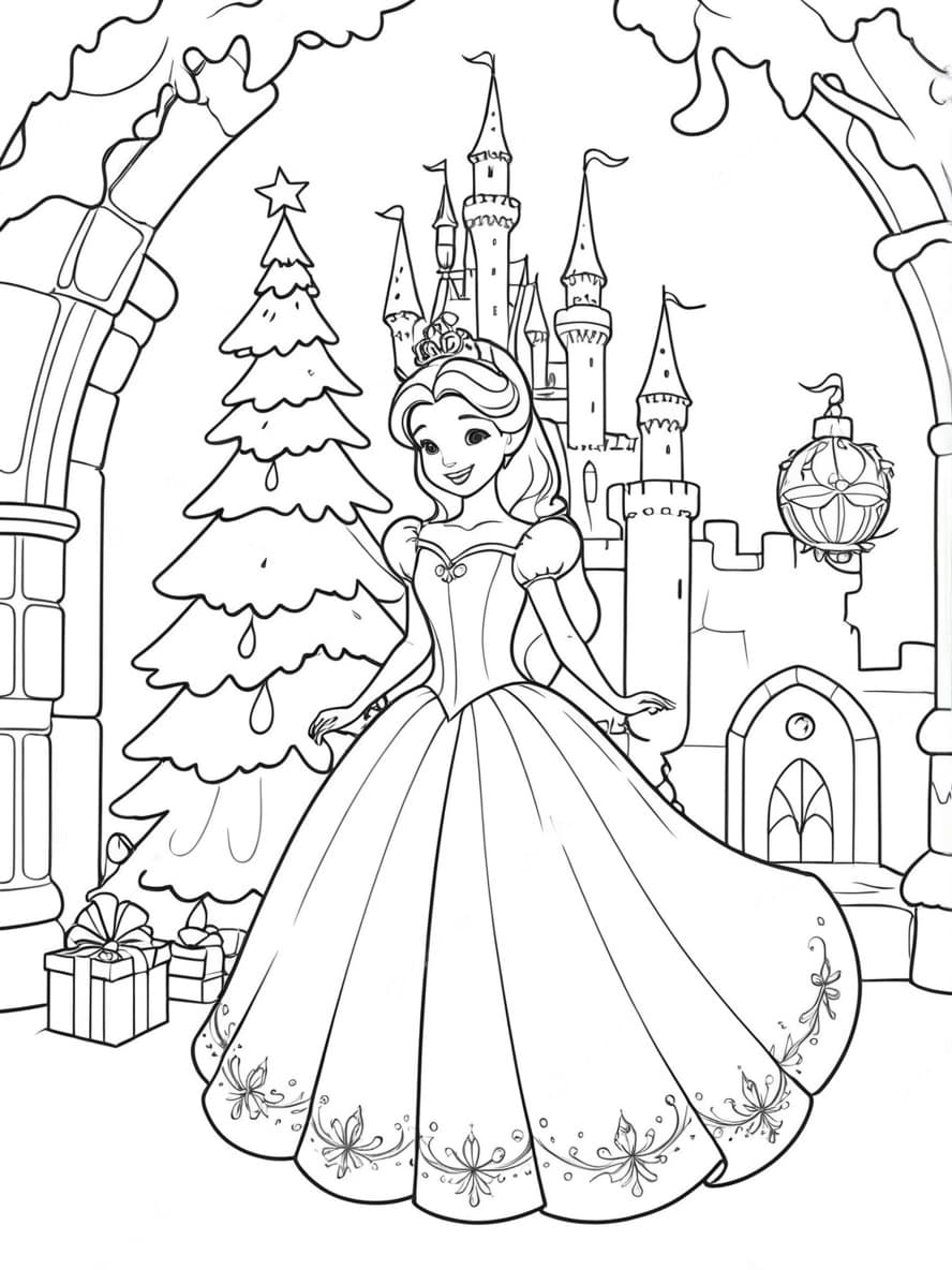 Coloriage Noel Disney Princesse Gratuit