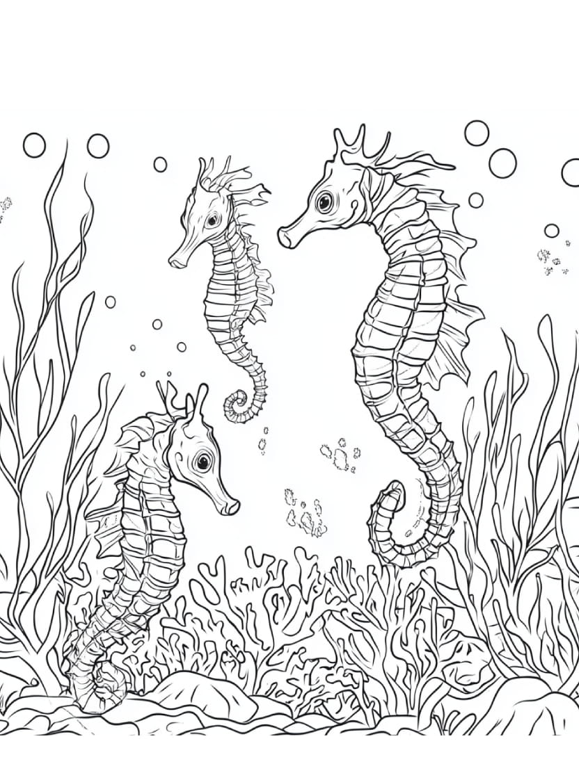 Coloriage Ocean Image Hippocampe