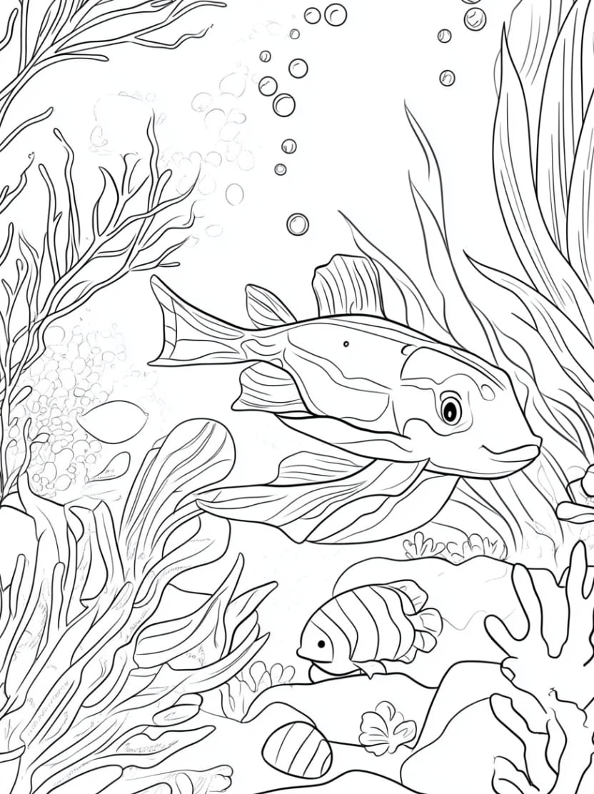 Coloriage Ocean Image Poisson Gratuit