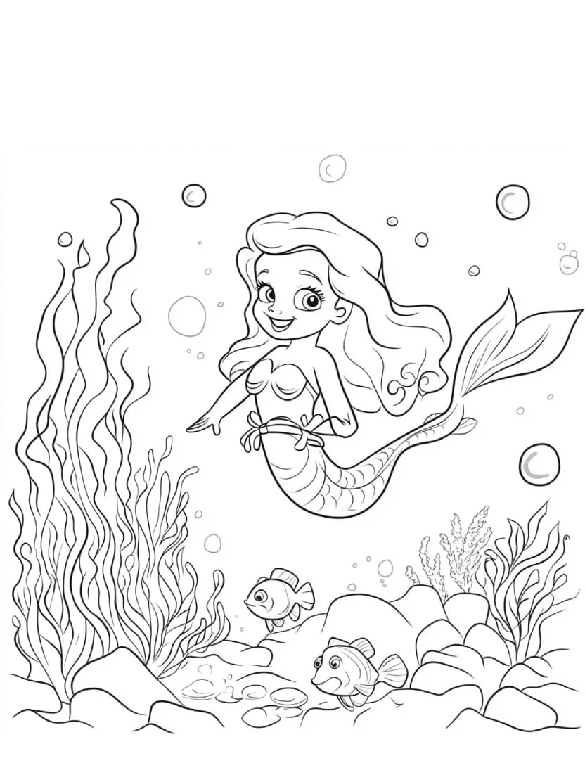 Coloriage Ocean Sirene Magnifique