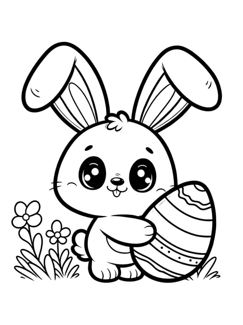 Coloriage Oeuf De Paques Adorable Pour Enfant