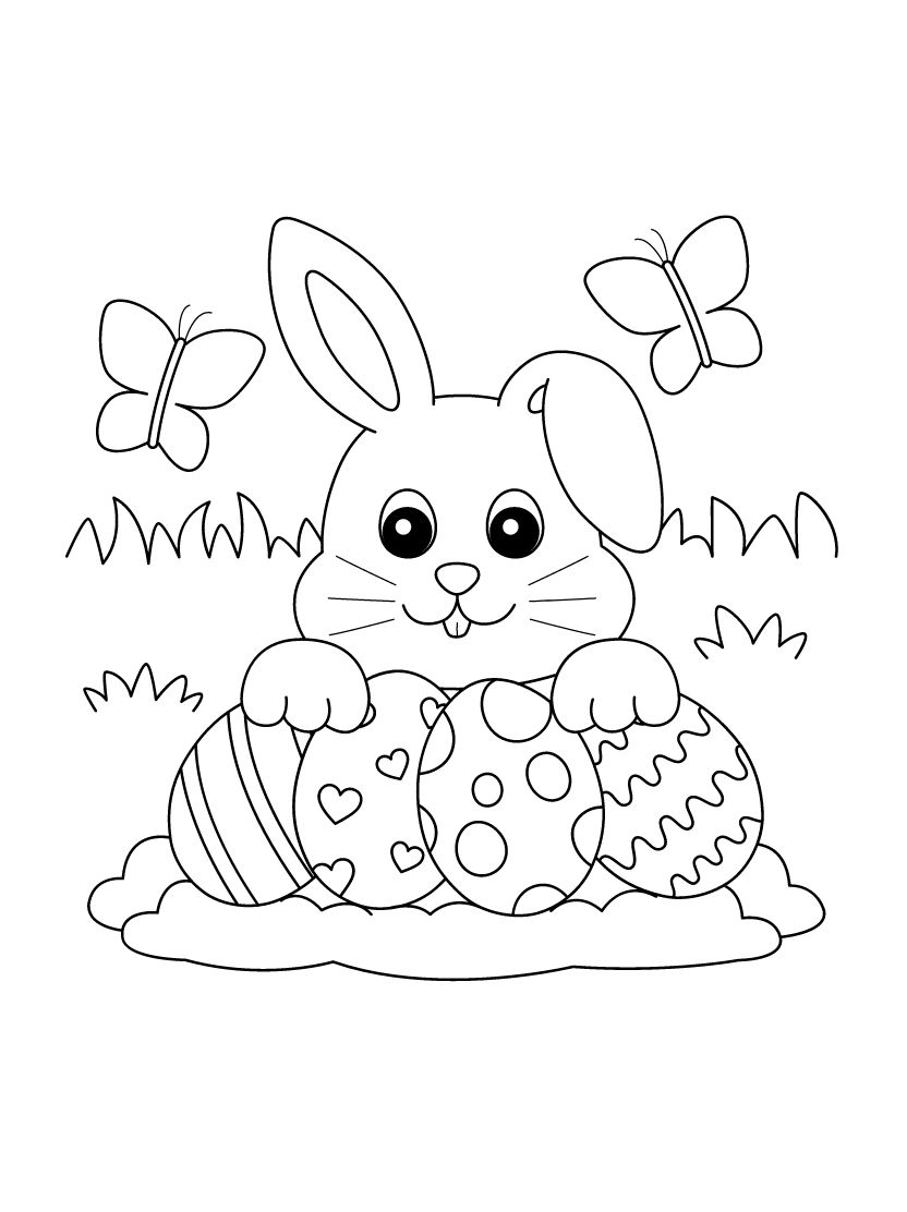 Coloriage Oeuf De Paques Et Papillon