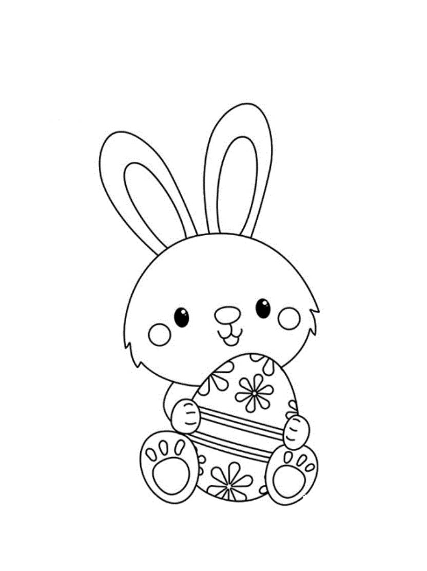 Coloriage Oeuf De Paques Lapin Adorable