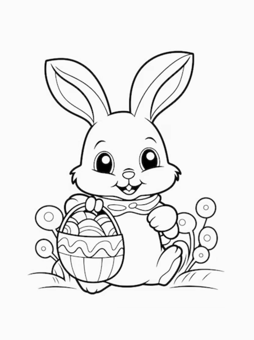 Coloriage Oeuf De Paques Lapin Et Gratuit