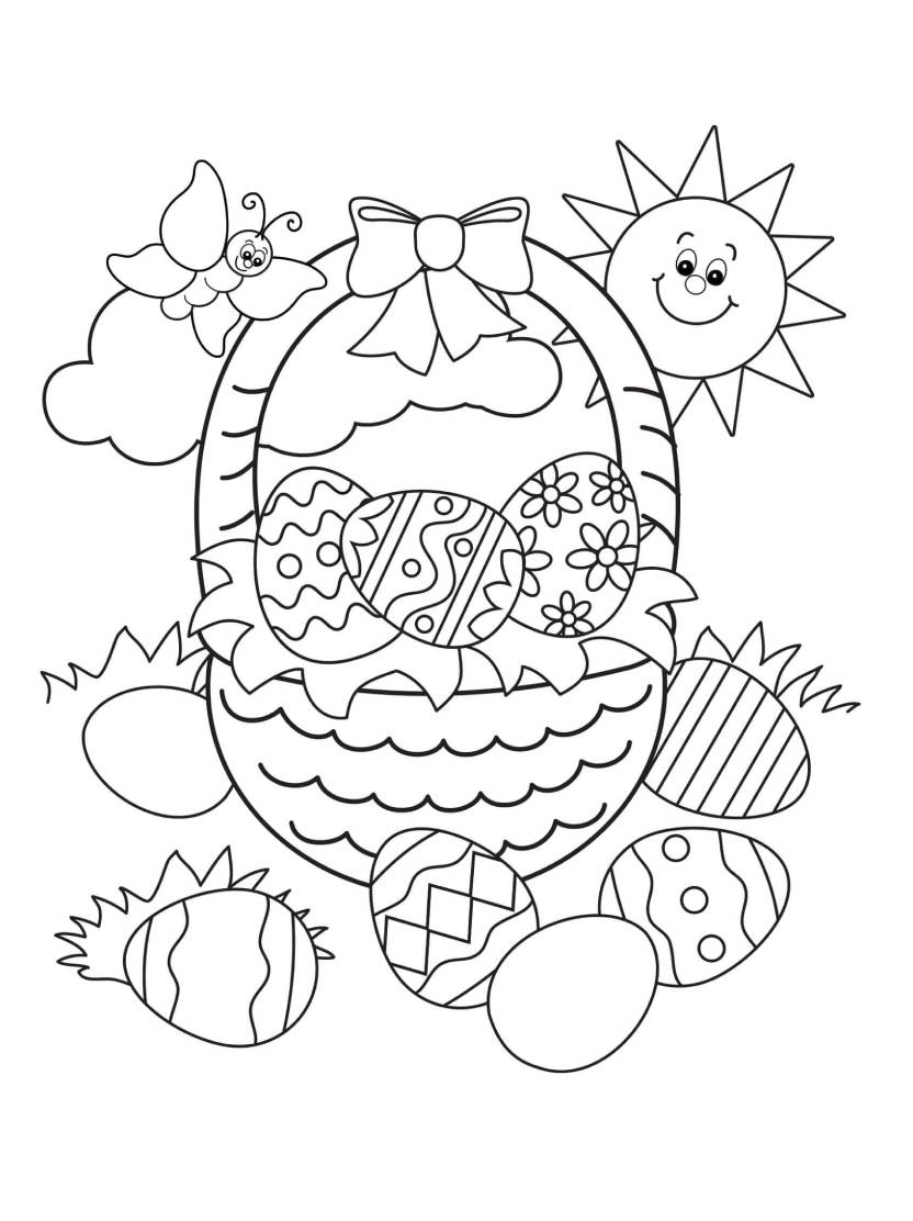 Coloriage Oeuf De Paques Soleil