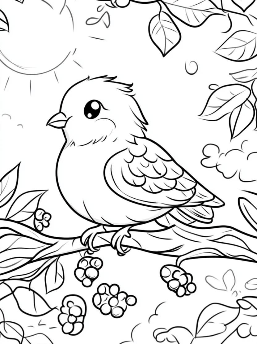 Coloriage Oiseau Adorable