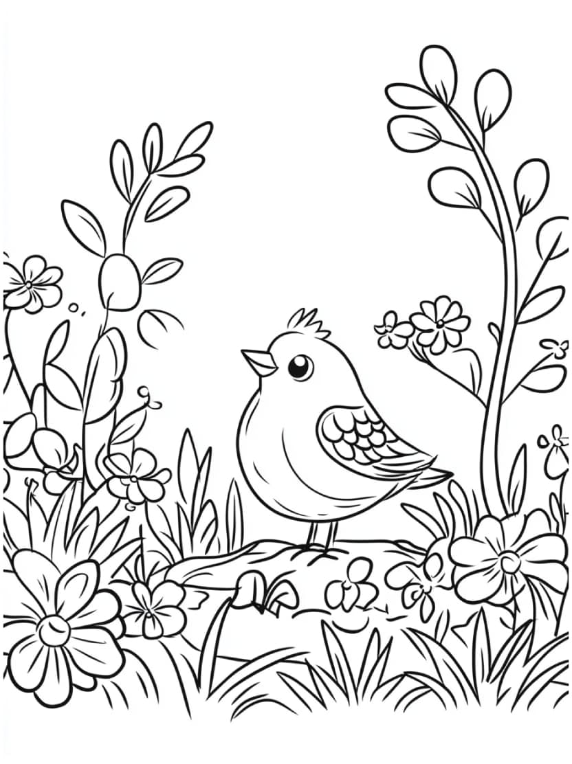 Coloriage Oiseau Gratuit Pour Enfant