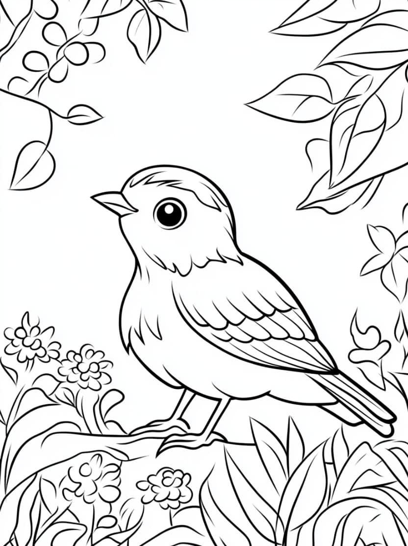 Coloriage Oiseau Gratuit