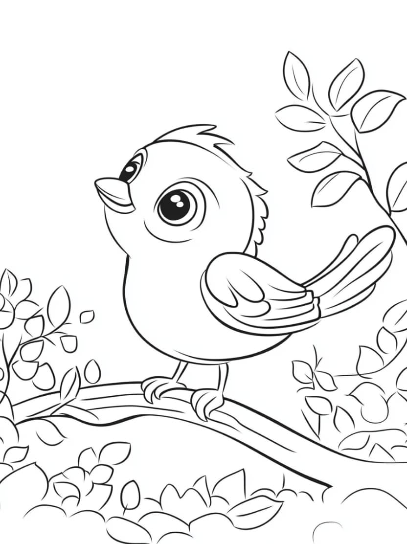 Coloriage Oiseau Simple