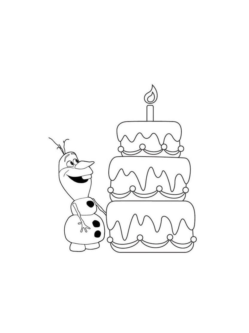 Coloriage Olaf Anniversaire