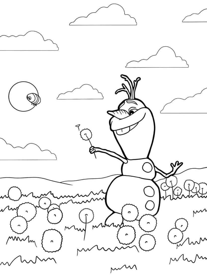 Coloriage Olaf Joyeux