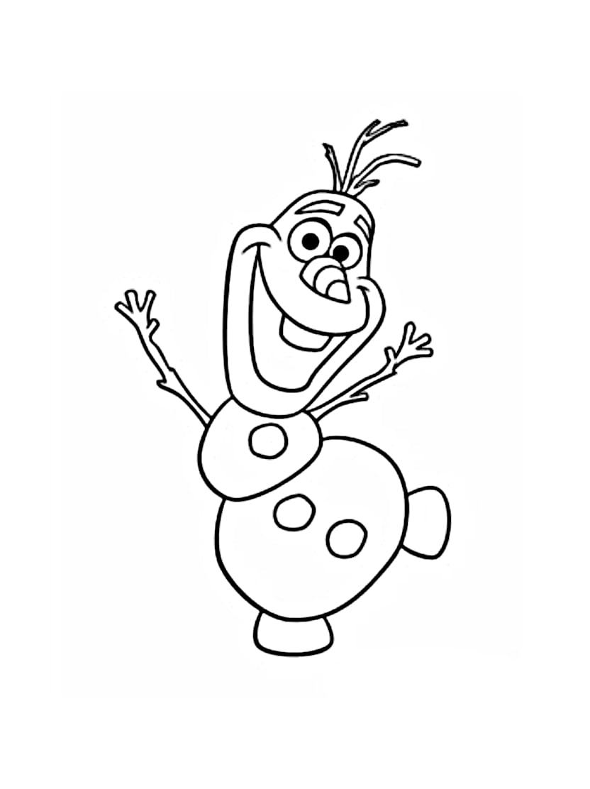 Coloriage Olaf Simple Pour Enfants