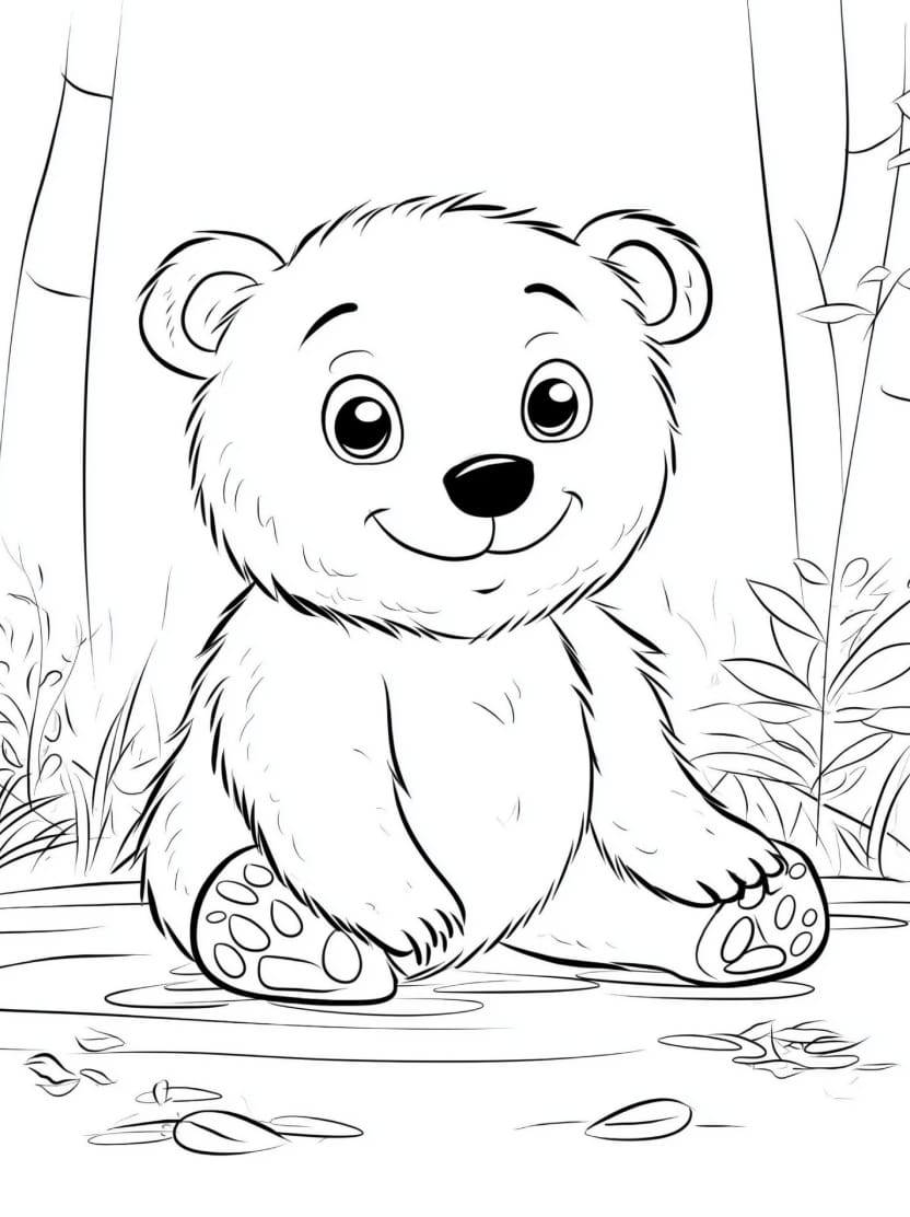 Coloriage Ours Adorable Gratuit Pour Enfant