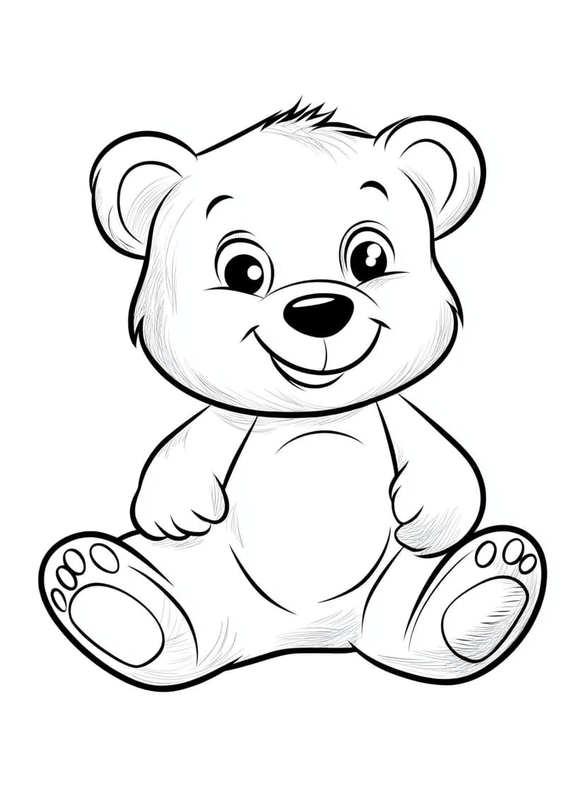 Coloriage Ours Simple Mignon