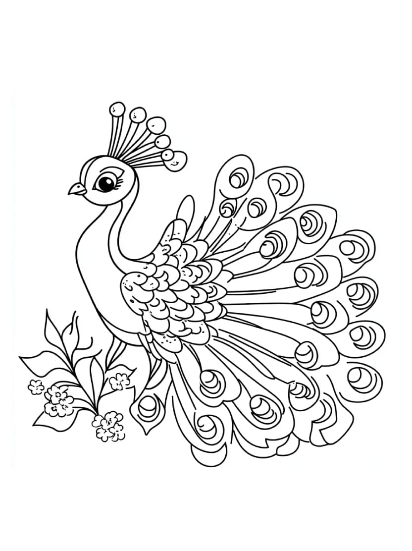 Coloriage Paon Creatif