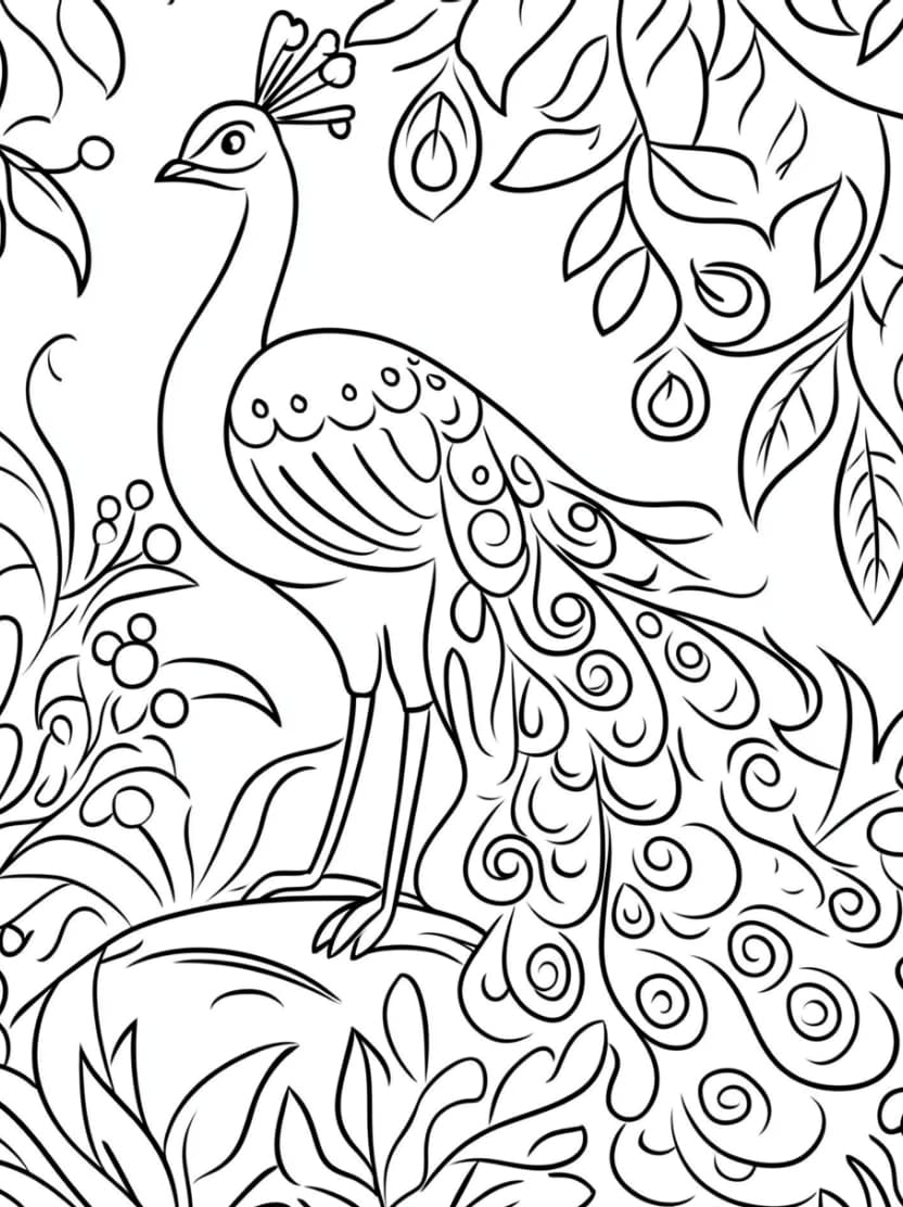 Coloriage Paon Gratuit